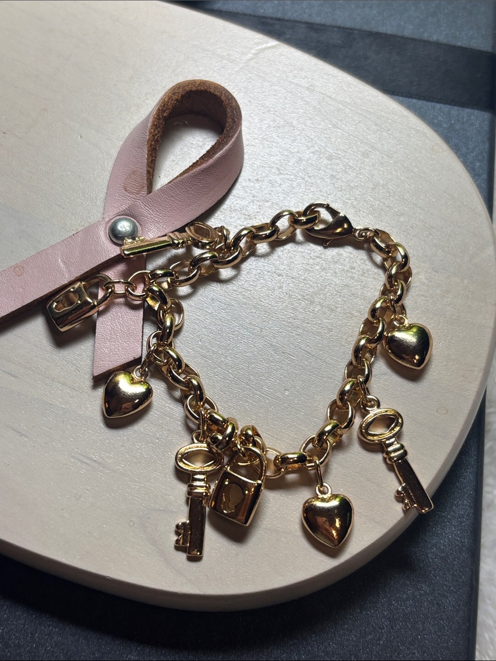 7 1/2” Gold-Tone Charm Bracelet